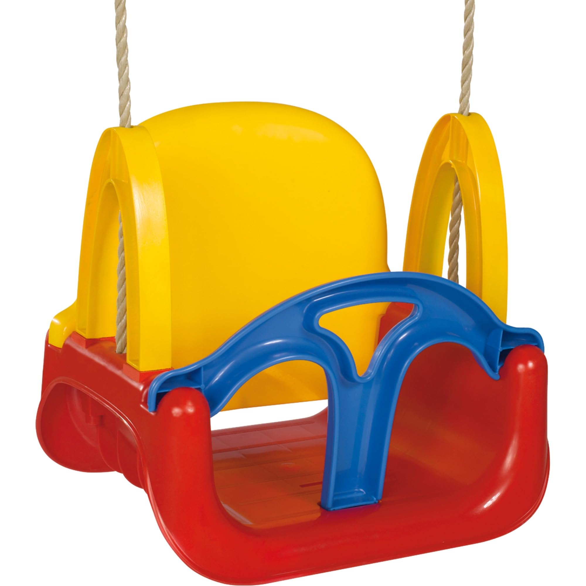 Simba 107174109 3-in-1 Swing, Rope Pre-Assembled, Swing Height Approx. 120 cm, Seat Width 28 cm, Yellow/Blue/Red/Green
