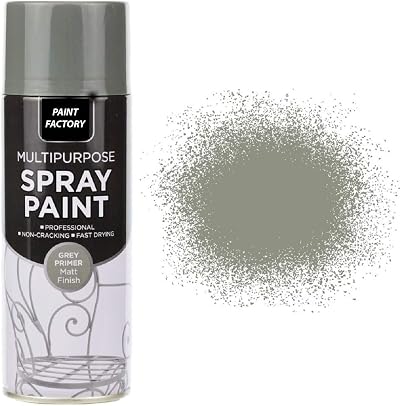 Paint Factory 400ml Professional Interior Exterior Spray Paint Grey Primer Matt