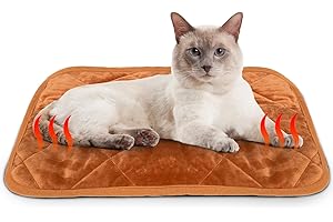 NAMOTEK Self-Warming Cat Bed Indoor/Outdoor Super Soft Self Heating Pet Mat Washable Thermal Pad for Cat & Dog 21x16 inch