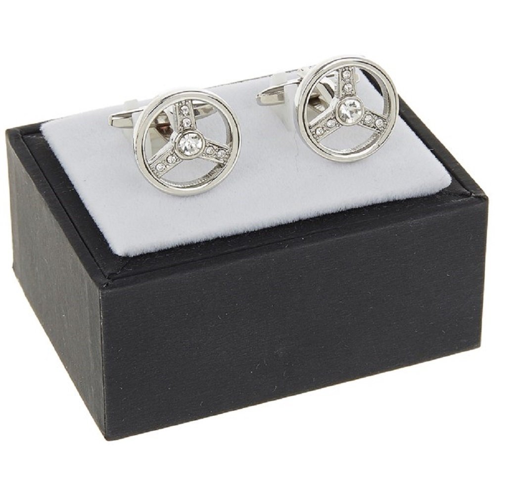 Equilibrium Mens Cufflinks Steering Wheel Design