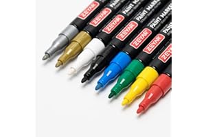ZEYAR Permanent Oil-Based Paint Markers, Expert of Rock Painting, 8 Colors, Works on Rock, Wood, Glass, Metal, Ceramic and more (8 Regular Colors Fine Point)