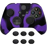 eXtremeRate PlayVital 3D Studded Edition Anti-Slip Silicone Cover Skin for Xbox Series X/S Controller, Rubber Case Protector for Xbox Core Wireless Controller with Thumb Grips - Purple & Black