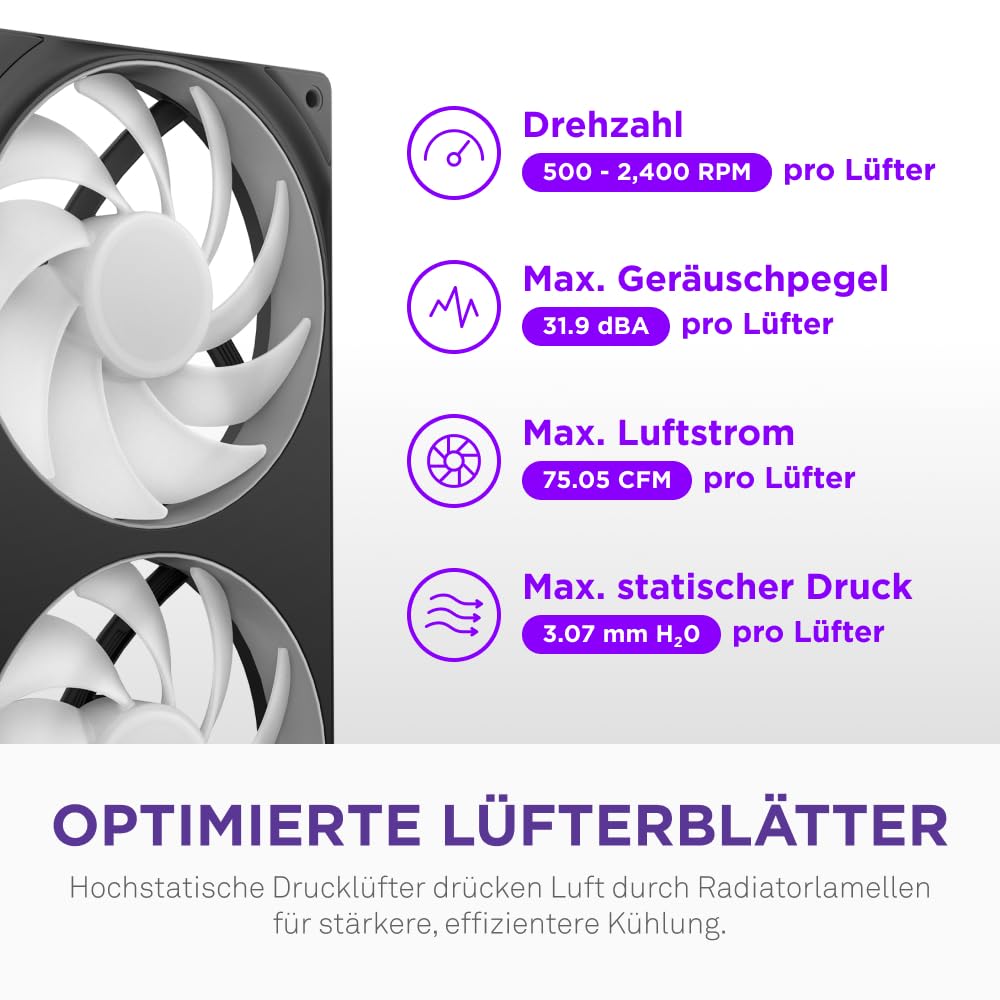 NZXT Kraken Core 240 RGB – AIO CPU-Flüssigkeitskühler – Anpassbares LCD-Display – Hochleistungs-Lüfter – Kompatibel mit Intel® & AMD® Sockel – Core 240 RGB – Schwarz 5