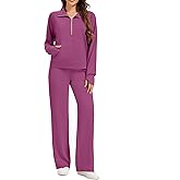 Sixstar Women Two Piece Outfits Sweatsuit Zip Up Sweatshirt Wide Leg Sweatpant Matching Travel Tracksuit Lounge Sets