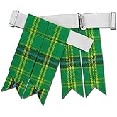 UMAM Kilt Flashes for Men with Heavy Buckle Adjusters, Plain & Tartan Kilt Sock Flashes.