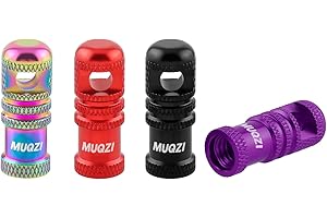 MUQZI Bike Presta Valve Caps, 2 in 1 Design Bike Tire Caps Dust Cover and Presta Valve Core Removing Tool, 4 Colors