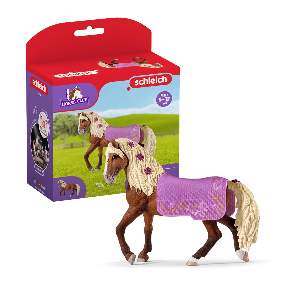 SCHLEICH HORSE CLUB 42468 Paso Fino Hengst Pferde Figur - Turnierpferd Pferde Figur mit Realistischen Details - Kreatives Pferde Spielzeug für Jungen und Mädchen ab 5 Jahren