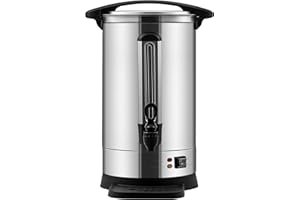 Uargd Commercial Coffee Urn, 65-Cup Stainless Steel Coffee Dispenser, 1500W 110V Electric Brewer for Fast Brewing, Hot Water 
