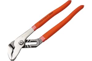 KSEIBI 141420 Water Pump Pliers 10 Inch Angle Nose Slip Joint Pipe Wrench With PVC Non-Slip Handle