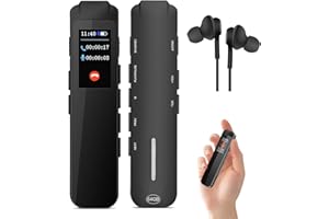 LIFMOCER Digital Voice Recorder,64G Activated Recorder with Playback 3072KBPSHD Noise Reduction and Password Protection for Lectures, Meetings, Classes(2022-black)