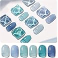 GAOY Jelly Blue Gel Nail Polish Set, 6 Transparent Colors, Soak Off UV Light Cure Gel Polish for Salon and Nail Art DIY at Home, Blue Tears