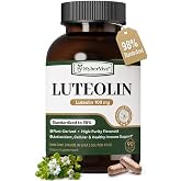 HyberVive Pure Luteolin Supplement 100 mg, 98% Luteolin, 90 Vegan Capsules | Plant-Based Flavonoid from Sophora Japonica for Brain Health, Immune Support &amp; Inflammatory Balance; Non-GMO, Made in USA