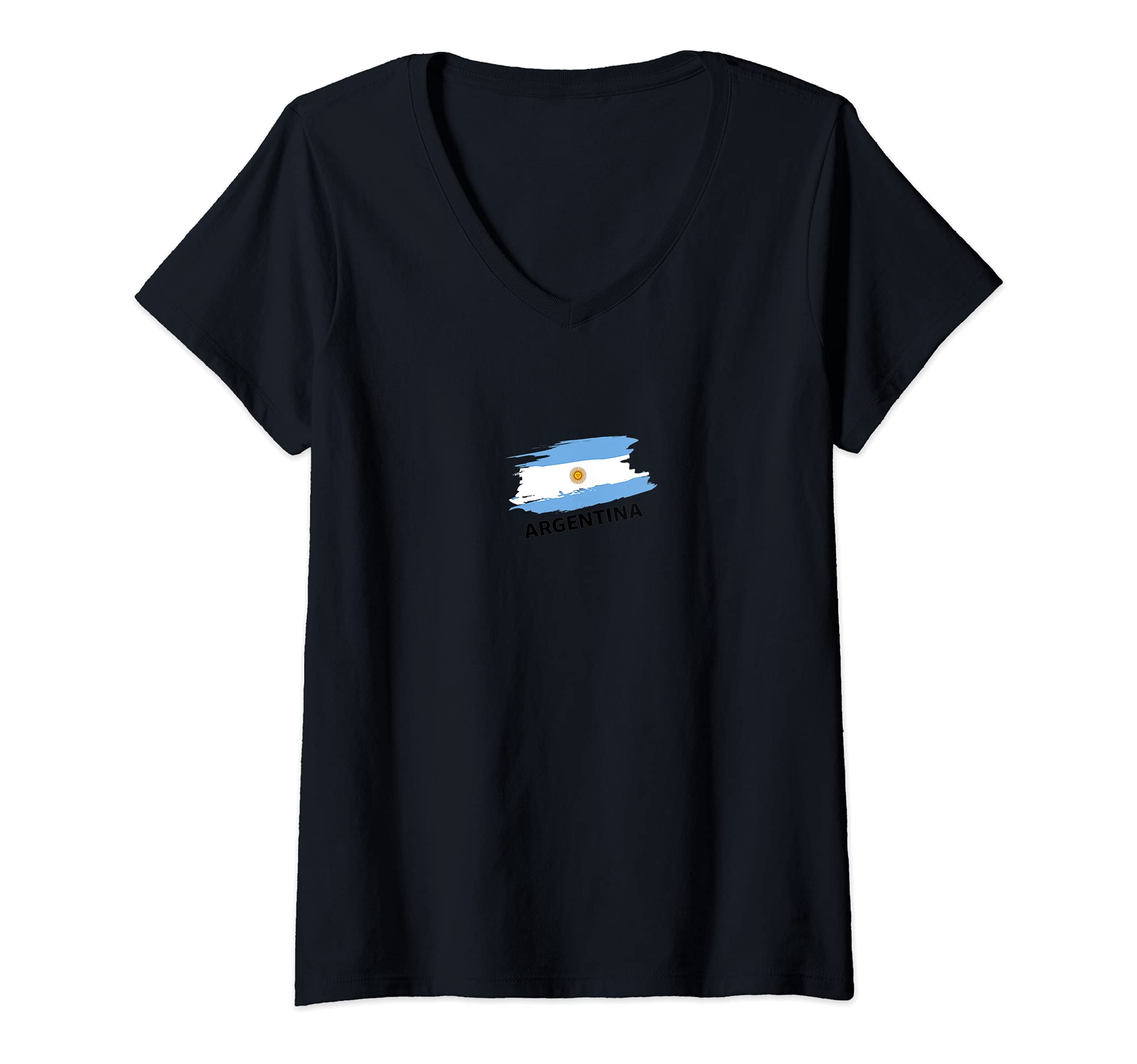 Womens Flag Argentina V-Neck T-Shirt