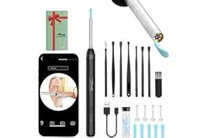 GOLDFOX Pro Ear Wax Removal Tool, Ear Cleaner with 1080P HD Otoscope Camera Light, Earwax Removal Kit with 8 Pcs Ear Set for All iPhone and Android Phones