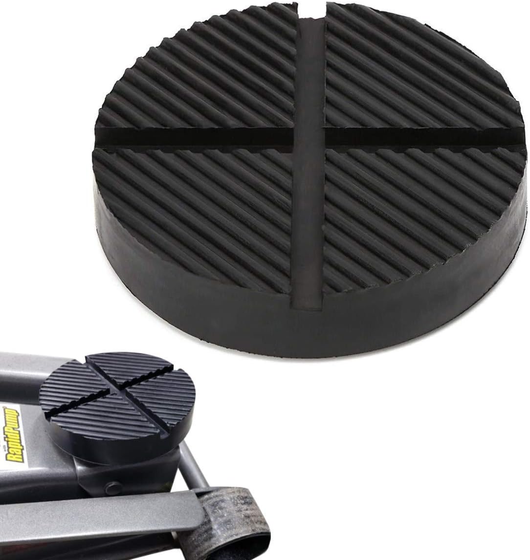 Universal 3 Ton Floor Jack Rubber Pad Adapter – Cross Slotted – For Pinch Welds