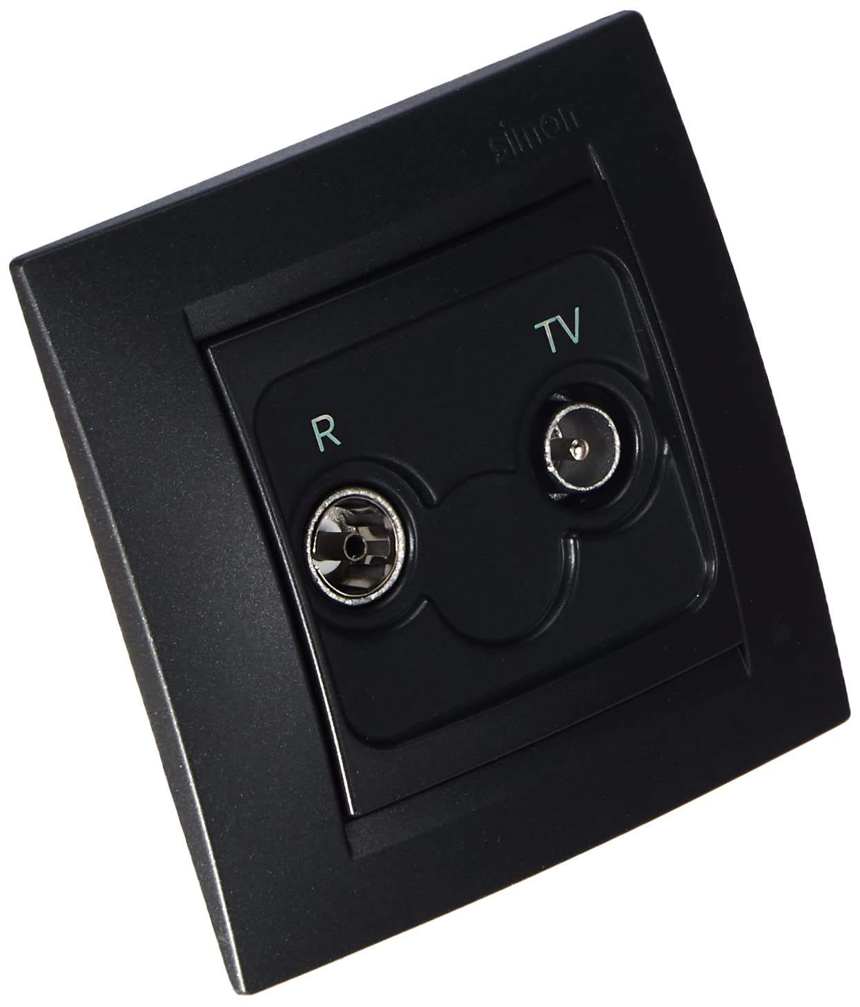Simon Base Antenna 45 x 80 x 80 mm 2 Sockets Recessed Intermediate Graphite, 0