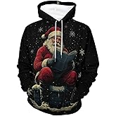 Imcanpen Men's Santa Claus Hoodie Christmas Themed Fashion Pullover Sweatshirt