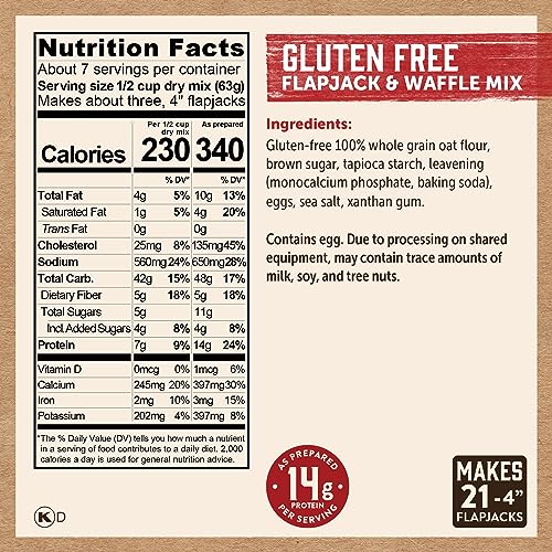 Kodiak Cakes Frontier Oat Gluten Free Protein Pancake and Waffle Mix