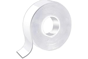 nebxazw Double Sided Tape Heavy Duty, Multipurpose Removable Mounting Tape Adhesive, Reusable Strong Stick Wall Tape Strip Clear Adhesive for Poster Carpet Tape Sticky Items-(9.84 feet)-White