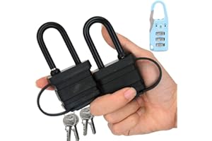 Heavy Duty Waterproof Padlock - Ideal for Home, Garden Shed, Outdoor, Garage, Gate Security，40mm Pack of 2（Send Luggage Lock）