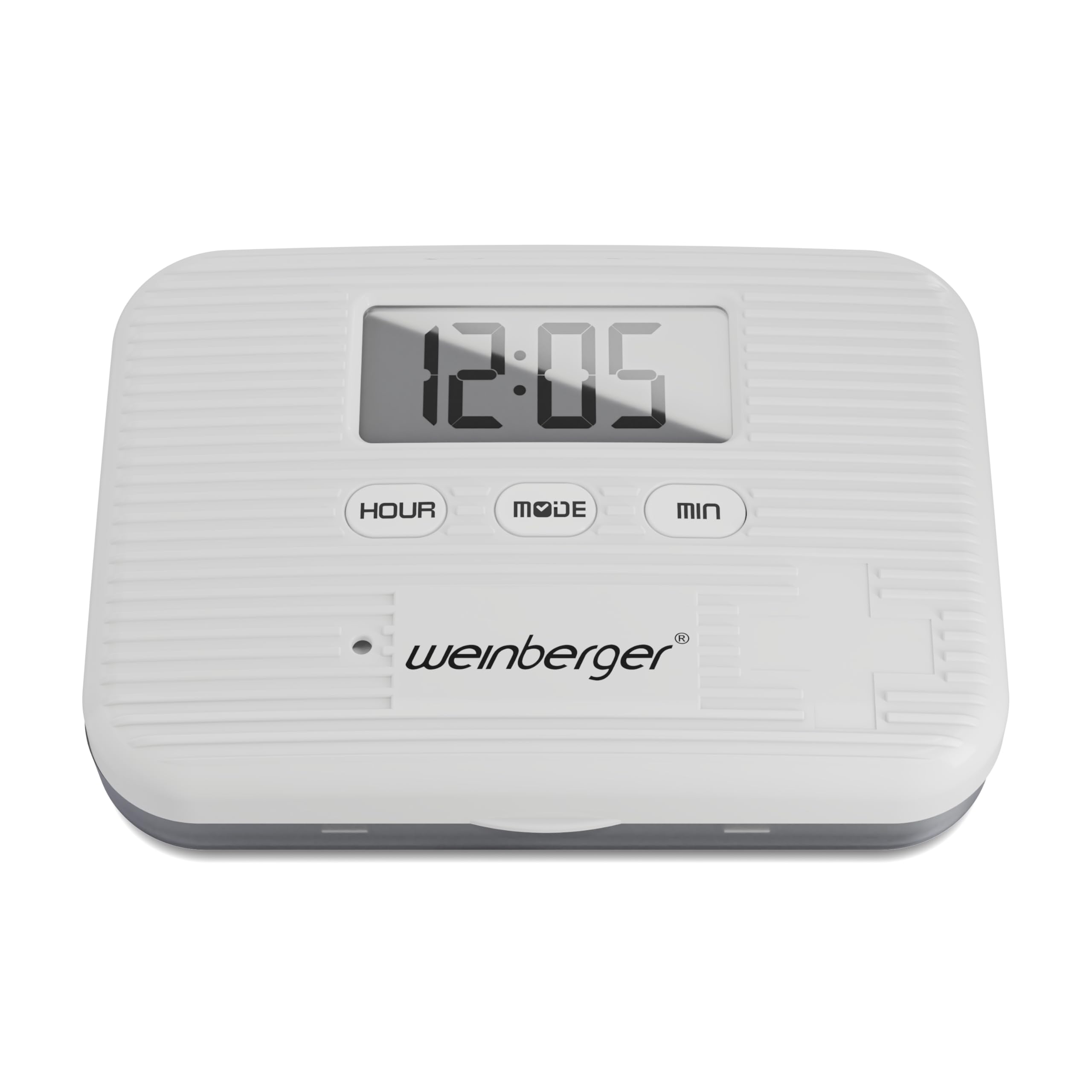 Weinberger Pill Box with Timer | 6-Compartment Medication Organiser with LCD Display |Pill Organiser Acoustic & Vibrating Alarm | Adjustable Reminders | Portable Pill Dispenser for Travel or Daily Use