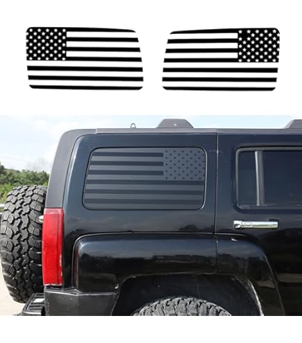 thumbnail image 2 of Distressed American USA Flag Decal For Hummer H3 2006-2010 – Tactical Decals V2 XR1-HH3 2 of 2