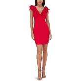 Siena Womens V-Neck Above The Knee Soft Touch Gab Dress