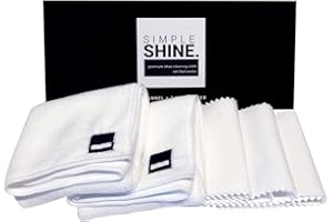 SIMPLE SHINE. Premium Set Shoe Shining Cloths 3 Flannel & 2 Microfiber | Best for Buffing,Cleaning & Polishing Leather