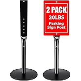 VAIIGO 2Pack Heavy Duty Parking Sign Post for Outside, 20lbs Cast Iron Base Sign Post for Outdoor Sign Holder, Yard Sign Stand, Street Sign Post, 49" Height, Black