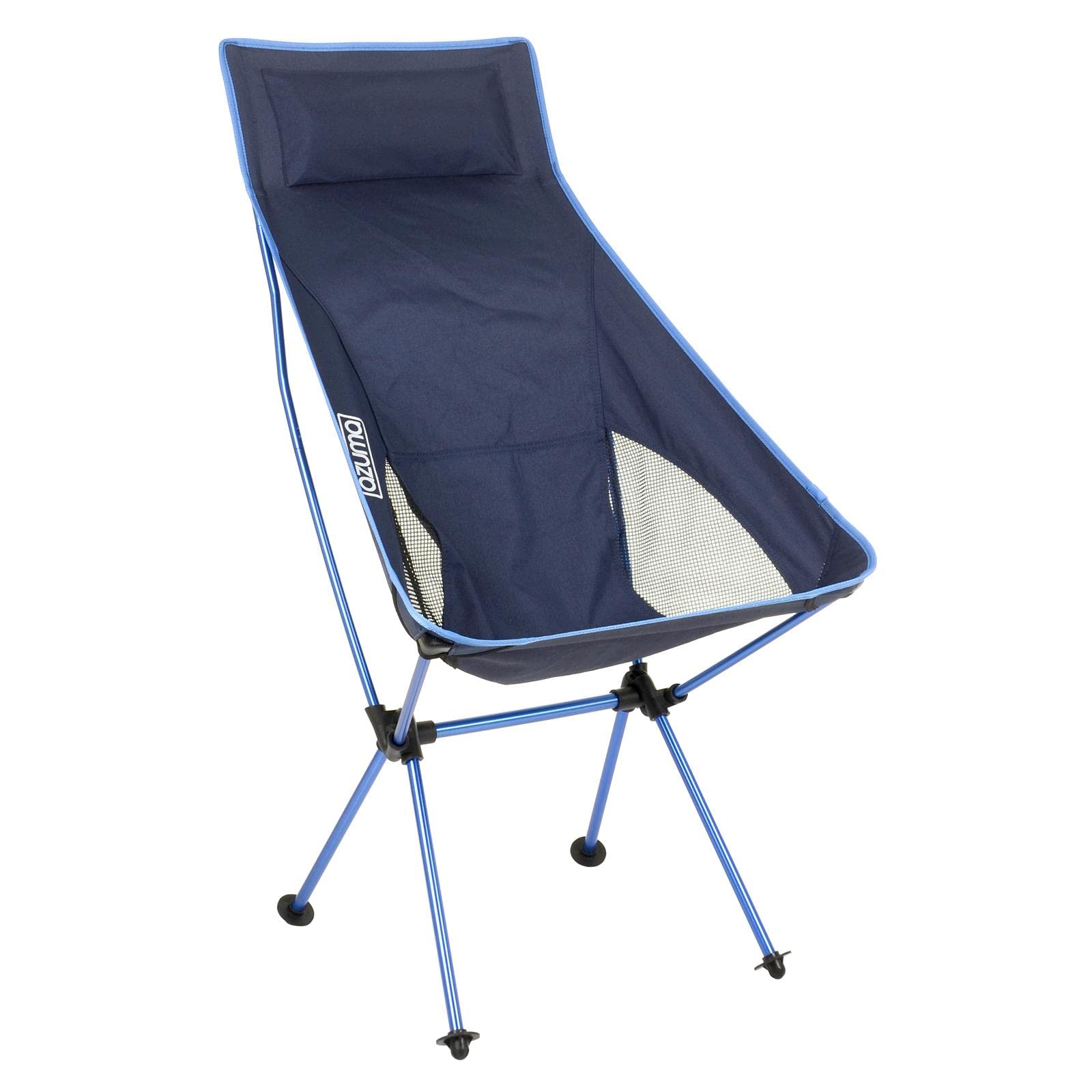 Azuma Ultra Lightweight Camping Chair Folding Outdoor Seat With Bag 1.2kg - Blue