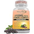 Liposomal Vitamin C with Zinc Capsules - Vit C Organic Elderberry, Amla, Camu Camu- Vitamina C High Absorption, Anti Aging, I