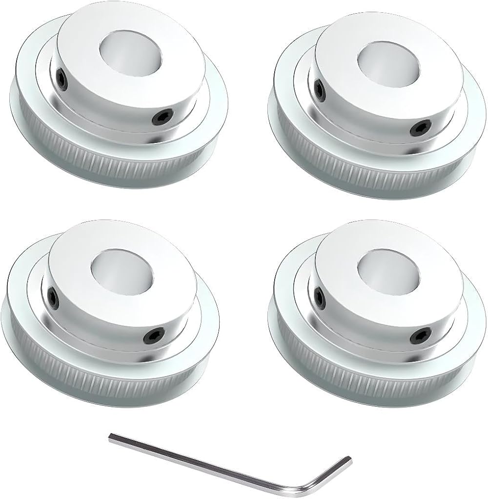 ZIZISHU 4pcs GT2 Pulley 60 Teeth 8mm Bore Aluminum for 6mm Belt 3D Printer CNC