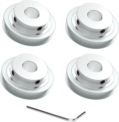 ZIZISHU 4pcs GT2 Pulley 60 Teeth 8mm Bore Aluminum for 6mm Belt 3D Printer CNC