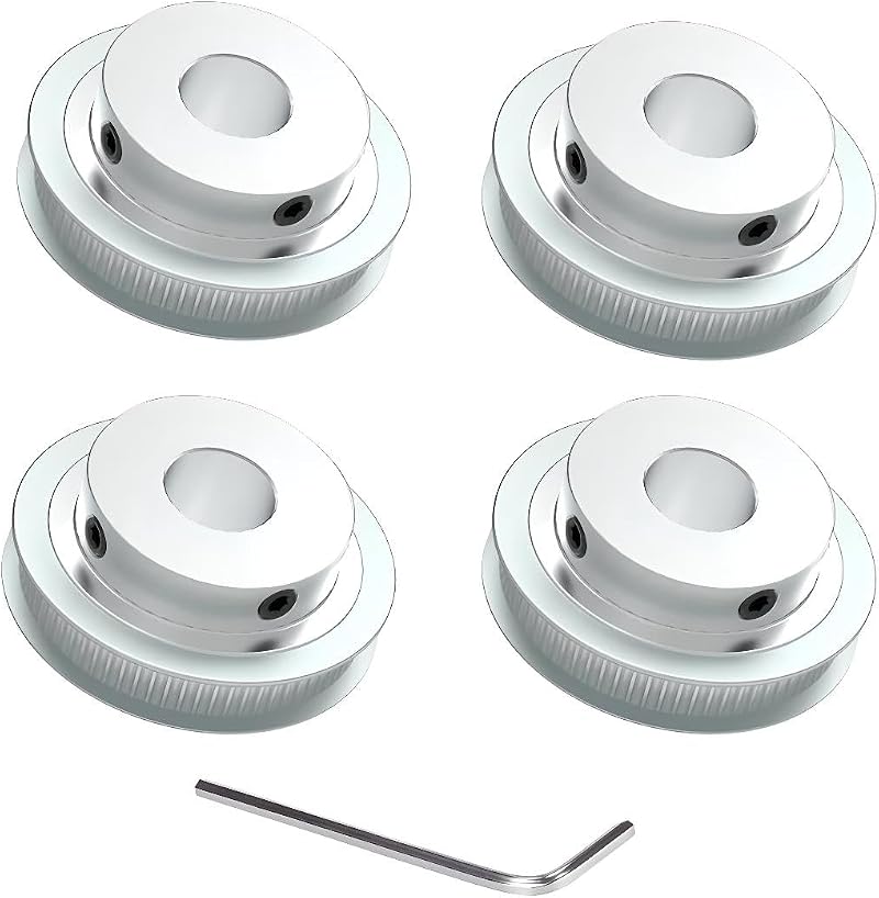 ZIZISHU 4pcs GT2 Pulley 60 Teeth 8mm Bore Aluminum for 6mm Belt 3D Printer CNC