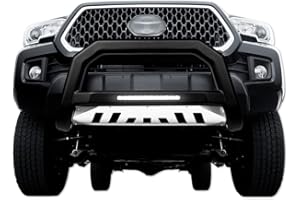 TLAPS 7422453053021 Compatible With 2003-2009 Toyota 4Runner / Lexus GX470 Matte Black AVT Style Aluminum LED Light Bull Bar Guard with Stainless Skid Plate