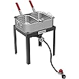 Gas One Double Fryer with 2 Baskets Propane Burners for Outdoor Cooking – Heavy Duty 18Qt Aluminum Pot Outdoor Deep Fryer wit