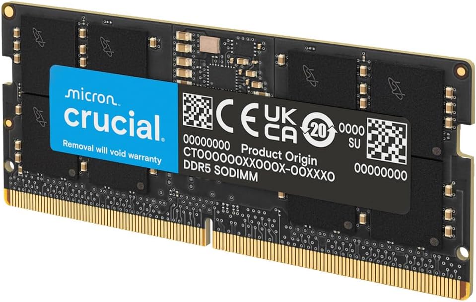 Crucial 32GB DDR5 4800MHz SODIMM Laptop Memory CT32G48C40S5