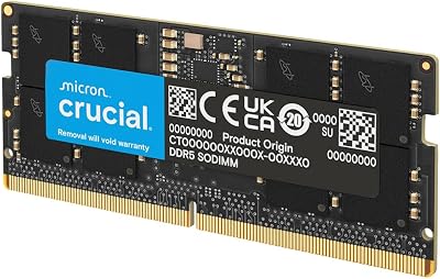Crucial 16GB DDR5 SODIMM 4800MHz Laptop Memory CT16G48C40S5 CL40