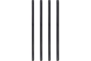 PIPE DECOR 3/4” x 24” Black Steel Plumbing Pipe, Pre Cut, Industrial Steel Grey Fits Standard 3/4 Inch Threaded Black Malleable Iron Fittings, Build Vintage DIY Furniture, 4 Pack
