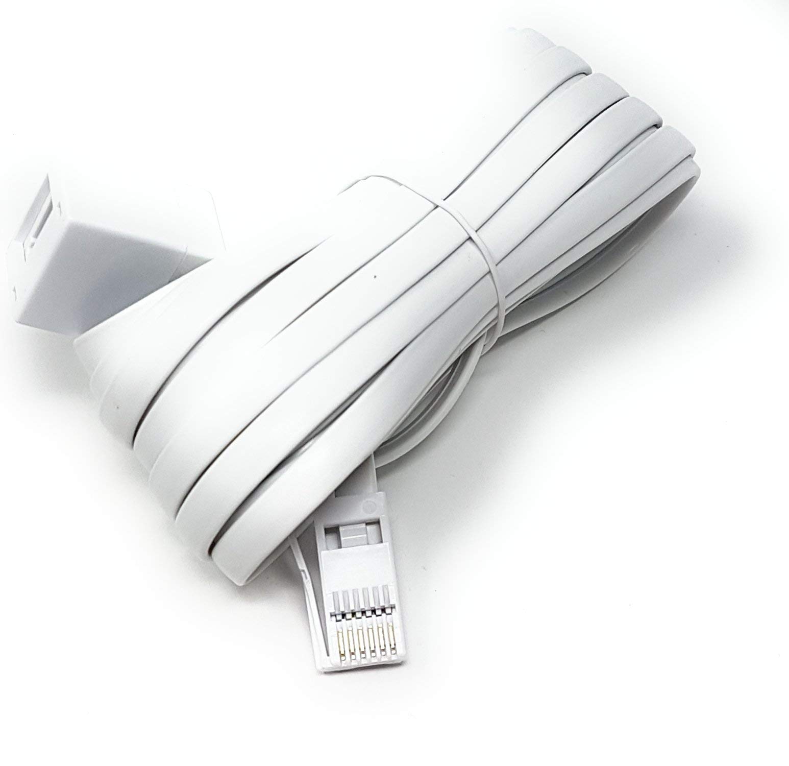 Maincore 5m BT Telephone Extension Cable – 6-Wire 631A Male to BT Female Lead for Home & Office Landline, Modem, Fax & Phone Setup (White, Available in 2m–20m)