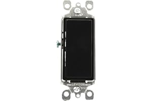 Leviton 15 Amp, 120/277 Volt, Decora Rocker 3-Way AC Quiet Switch, Residential Grade, Grounding, 5603-2E, Black