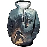 Srcnhim Men's Animal Shirt Retro Dragon 3D Printing Graphic Hoodie Hoodies Hooded Sweatshirts