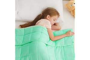 L'AGRATY Weighted Blanket - 40"x60" 7lbs Cooling Breathable Weighted Heavy Blanket Microfiber Material with Glass Beads Small Blanket for All-Season Summer Fall Winter Soft Thick Blanket