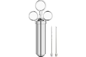 RED MOUNTAIN VALLLEY Red Mountain Valley Stainless Steel Turkey Injector, 2 oz Capacity, Heavy-Duty Meat Injector for Marinades and Juices, Perfect for Roasts and BBQ