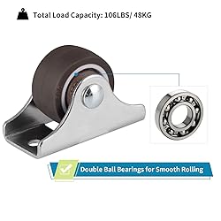 Skelang 4-Pack Rigid Caster 1", Low Profile Caster