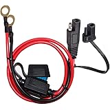 YETOR SAE to O Ring Terminal Harness, with 15A Protection Fuse for Safety, 2-Pin Quick Disconnect Plug,SAE Battery Extension 