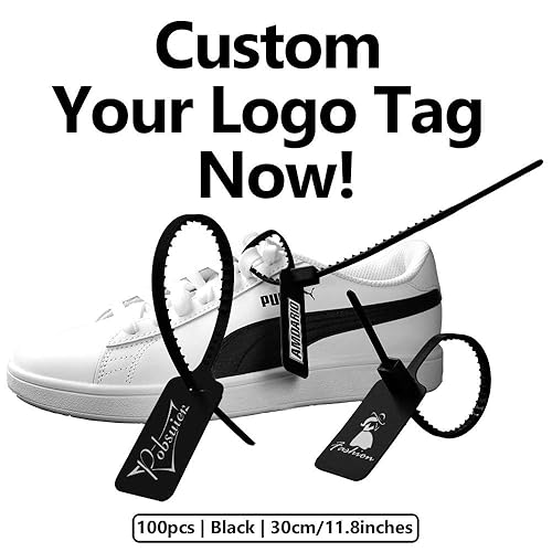 Tag Off White Zip Tie Pumps Pobsuier 100Pcs Custom Logo Tag Zip