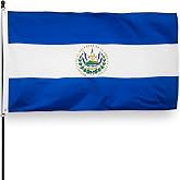 DANF El Salvador Flag 3x5 Ft Thick Polyester | Fade Resistant, Brass Grommets, Canvas Header Salvadoran Banners with 3 X 5 Feet