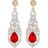 mecresh Women's Alloy Teardrop Crystal Chandelier Dangle Earrings