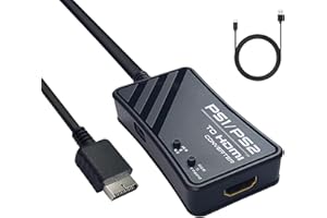 WNNZVCC PS1/PS2 to HDMI Converter, RGBS & YPbPr Signal Output to HDMI for Playstation2 and Playstation1, Screen 4:3/16:9 Switch